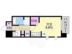 RESIDIA靱公園 ワンルームの間取図画像