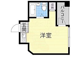 ハイコート堀江 ワンルームの間取図画像