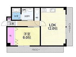 リバスマンション 1LDKの間取図画像