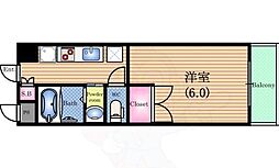 ユートピア 1Kの間取図画像