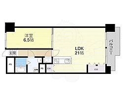 ユニハイム阿波座 1LDKの間取図画像