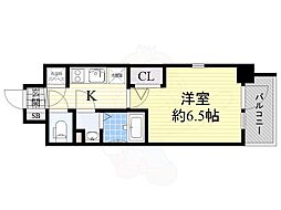 エスリード南堀江レジデンス 1Kの間取図画像