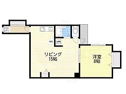 南堀江スカイハイツ 1LDKの間取図画像