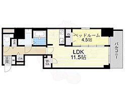 S-RESIDENCE阿波座bouncy 1LDKの間取図画像