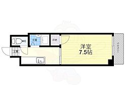 グラントピア北堀江2 1Kの間取図画像