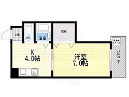 ピジェブラン九条 1Kの間取図画像