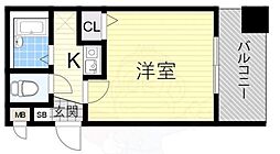 セレッソコート西心斎橋第3 1Kの間取図画像