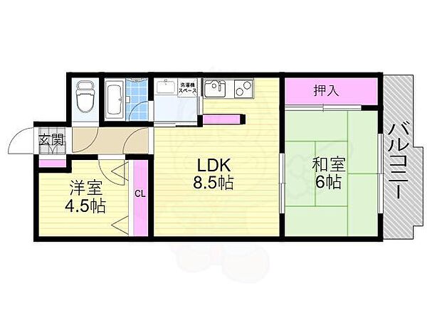 朝日プラザ南堀江 ｜大阪府大阪市西区南堀江４丁目(賃貸マンション2LDK・4階・52.16㎡)の写真 その2