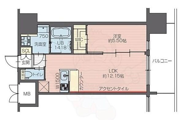 プレジオ九条 ｜大阪府大阪市西区本田２丁目(賃貸マンション1LDK・3階・42.48㎡)の写真 その2