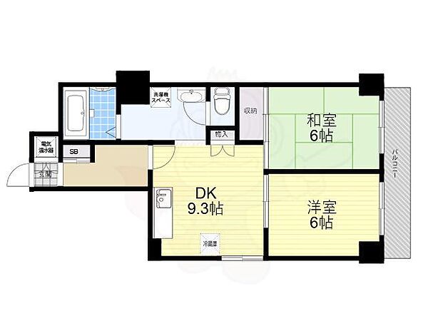 ヒルブリッジヒルNo.1 ｜大阪府大阪市西区北堀江４丁目(賃貸マンション2DK・6階・48.72㎡)の写真 その2