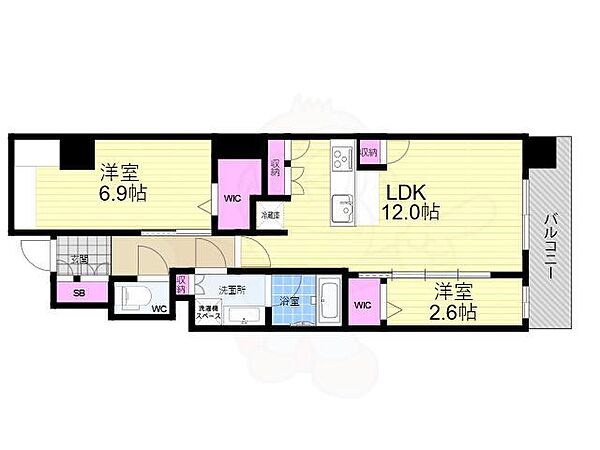 アーバネックス本町2 ｜大阪府大阪市西区阿波座１丁目(賃貸マンション2LDK・3階・32.66㎡)の写真 その2