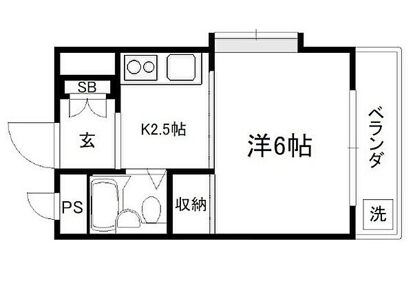 メゾン市川壱番館 201｜京都府京田辺市興戸若宮(賃貸マンション1K・2階・19.77㎡)の写真 その2