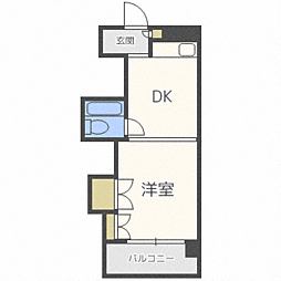 ノースタウンハウス 1DKの間取図画像