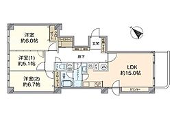 北斗シティB棟 3LDKの間取図画像