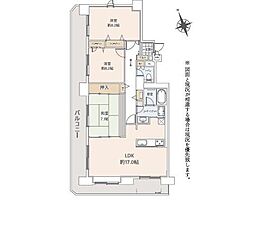 チサンマンション西岡弐番館ウエストコート 3LDKの間取図画像