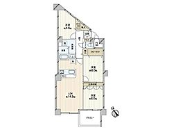 朝日プラザ山鼻南 3LDKの間取図画像