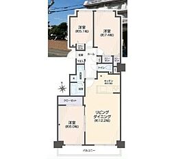 アイシティ真栄 3LDKの間取図画像