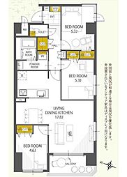セザール麻生東 3LDKの間取図画像