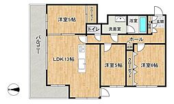 ライオンズヴィアーレ大通 3LDKの間取図画像