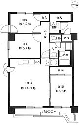 ライオンズマンション伏見第5 3LDKの間取図画像