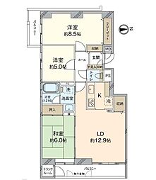 ロピア平岸 3LDKの間取図画像