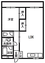 ハイツ北山 205 ｜ 福井県越前市北山町17-23-1（賃貸マンション1LDK・2階・46.00㎡） その2