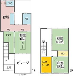 貸家　万代町5-7 1階4DKの間取り