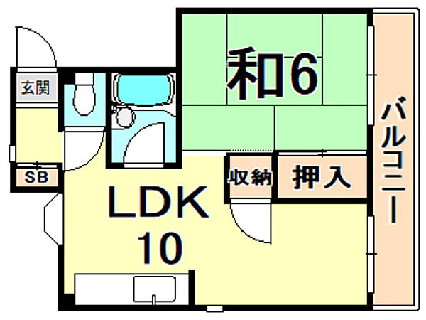 ハイツ南甲子園 202｜兵庫県西宮市南甲子園２丁目(賃貸マンション1LDK・2階・35.00㎡)の写真 その2