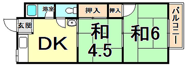 社前ハイツ 305｜兵庫県西宮市今津社前町(賃貸マンション2DK・3階・36.00㎡)の写真 その2