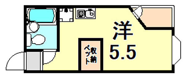 メゾンヴェルデ 202｜兵庫県西宮市上ケ原三番町(賃貸アパート1R・2階・18.98㎡)の写真 その2