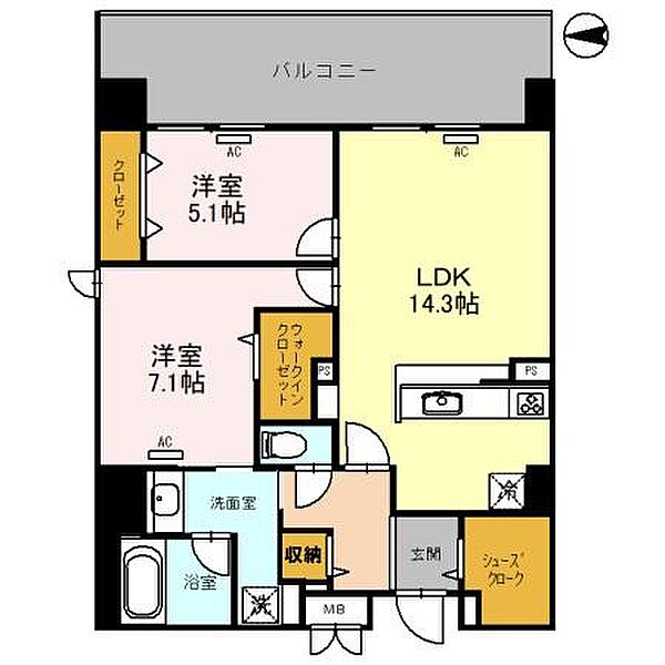 （仮）西宮北口　深津町プロジェクト 706｜兵庫県西宮市深津町(賃貸マンション2LDK・7階・67.08㎡)の写真 その2