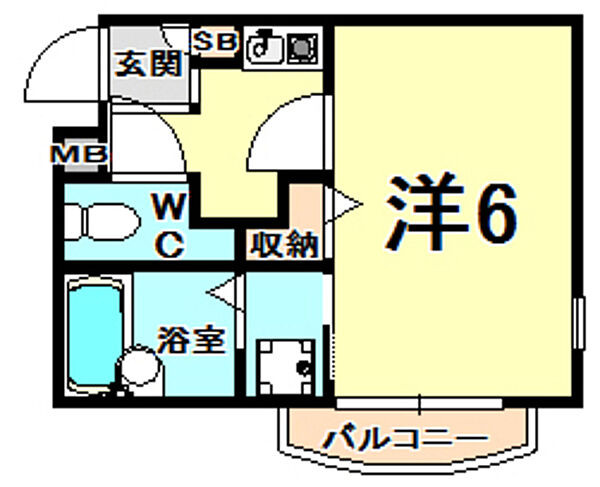 プレステージフジ西宮弐番館 2F｜兵庫県西宮市市庭町(賃貸マンション1K・2階・20.23㎡)の写真 その2