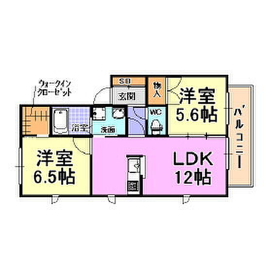 シャルマンエスト芦屋 202｜兵庫県芦屋市楠町(賃貸アパート2LDK・2階・54.04㎡)の写真 その2