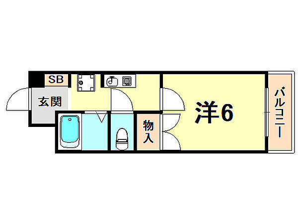 夙川ル・カンフリエ 204｜兵庫県西宮市南越木岩町(賃貸マンション1K・2階・24.07㎡)の写真 その2