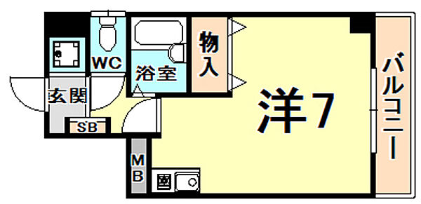 ストーンマナー 702｜兵庫県西宮市高松町(賃貸マンション1R・7階・24.30㎡)の写真 その2