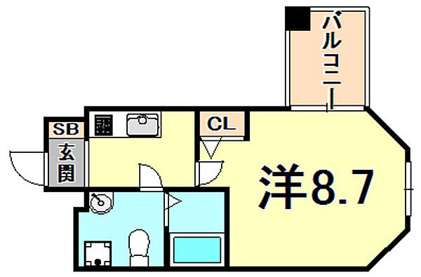 セレニテ西宮本町 206｜兵庫県西宮市本町(賃貸マンション1K・2階・25.31㎡)の写真 その2