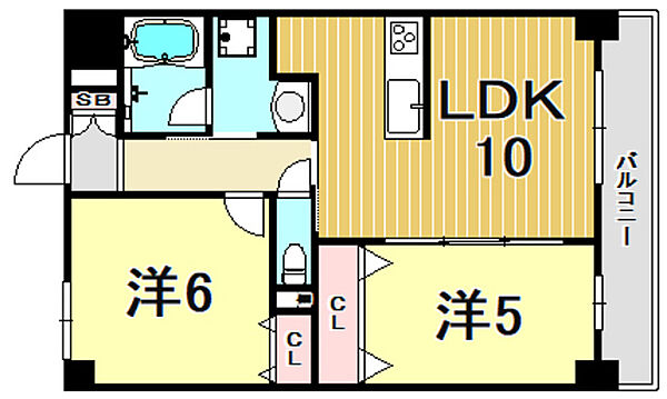 シエナ甲子園 603｜兵庫県西宮市甲子園七番町(賃貸マンション2LDK・6階・50.22㎡)の写真 その2