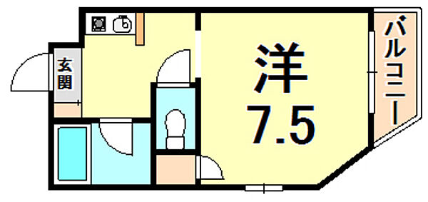 Ｒｏｙａｌｅ離宮西宮 212｜兵庫県西宮市平木町(賃貸マンション1K・2階・22.00㎡)の写真 その2