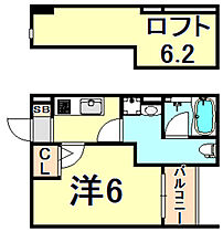 セイシェル 102 ｜ 兵庫県西宮市小松南町１丁目（賃貸アパート1K・1階・21.46㎡） その2