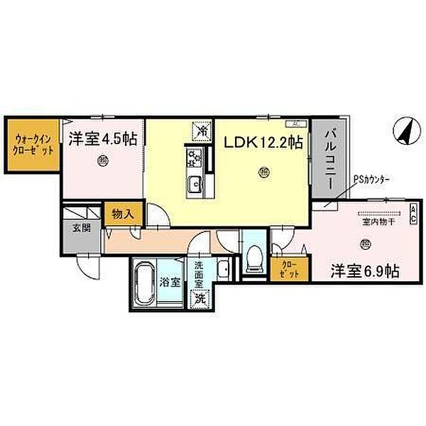 サンパティーク住吉 303｜兵庫県神戸市東灘区住吉宮町１丁目(賃貸アパート2LDK・3階・58.99㎡)の写真 その2