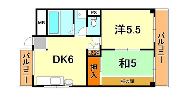 プレシオン御影 2B｜兵庫県神戸市東灘区御影石町４丁目(賃貸マンション2DK・2階・37.00㎡)の写真 その2