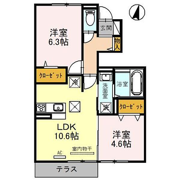 グランデ　アルベロ 101｜兵庫県神戸市東灘区西岡本４丁目(賃貸アパート2LDK・1階・51.07㎡)の写真 その2