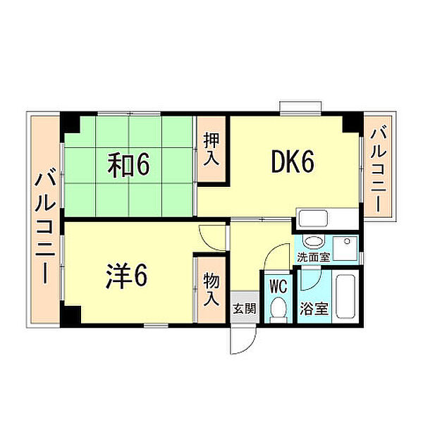 白い小さなＭａｎｓｉｏｎ六甲 302｜兵庫県神戸市灘区神前町１丁目(賃貸マンション2DK・3階・45.00㎡)の写真 その2