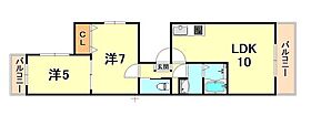 ファミリー桜口 301 ｜ 兵庫県神戸市灘区桜口町１丁目（賃貸マンション2LDK・3階・45.00㎡） その2