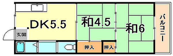 本南マンション 303｜兵庫県神戸市東灘区本山南町９丁目(賃貸マンション2DK・3階・36.00㎡)の写真 その2