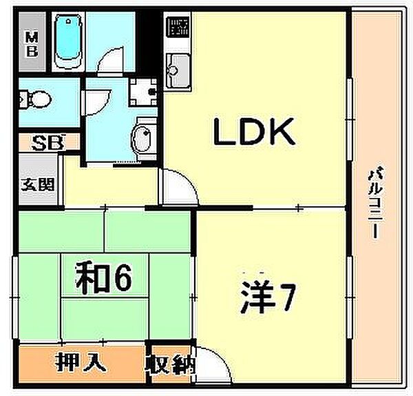 アークヒル六甲2 302｜兵庫県神戸市灘区備後町３丁目(賃貸マンション2LDK・3階・50.71㎡)の写真 その2