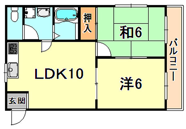 レジデンス御影 401｜兵庫県神戸市東灘区御影本町２丁目(賃貸マンション2LDK・4階・45.90㎡)の写真 その2