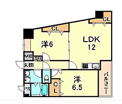 パレス東洋神戸館 203 ｜ 兵庫県神戸市灘区岩屋北町１丁目（賃貸マンション2LDK・2階・64.60㎡） その2