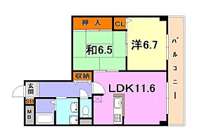 アメニティ甲南山手 302 ｜ 兵庫県神戸市東灘区森南町１丁目（賃貸マンション2LDK・3階・57.68㎡） その2