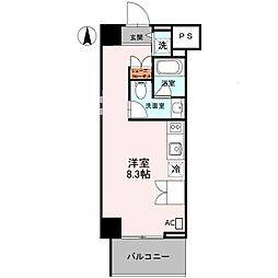 Vista Grande 東灘 9階ワンルームの間取り